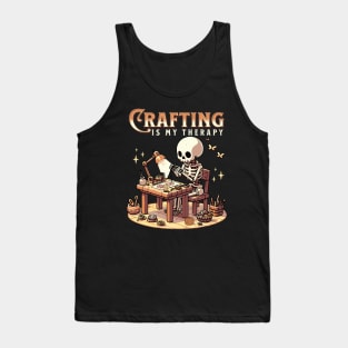 Crafting Is My Therapy Funny Crafter Tank Top